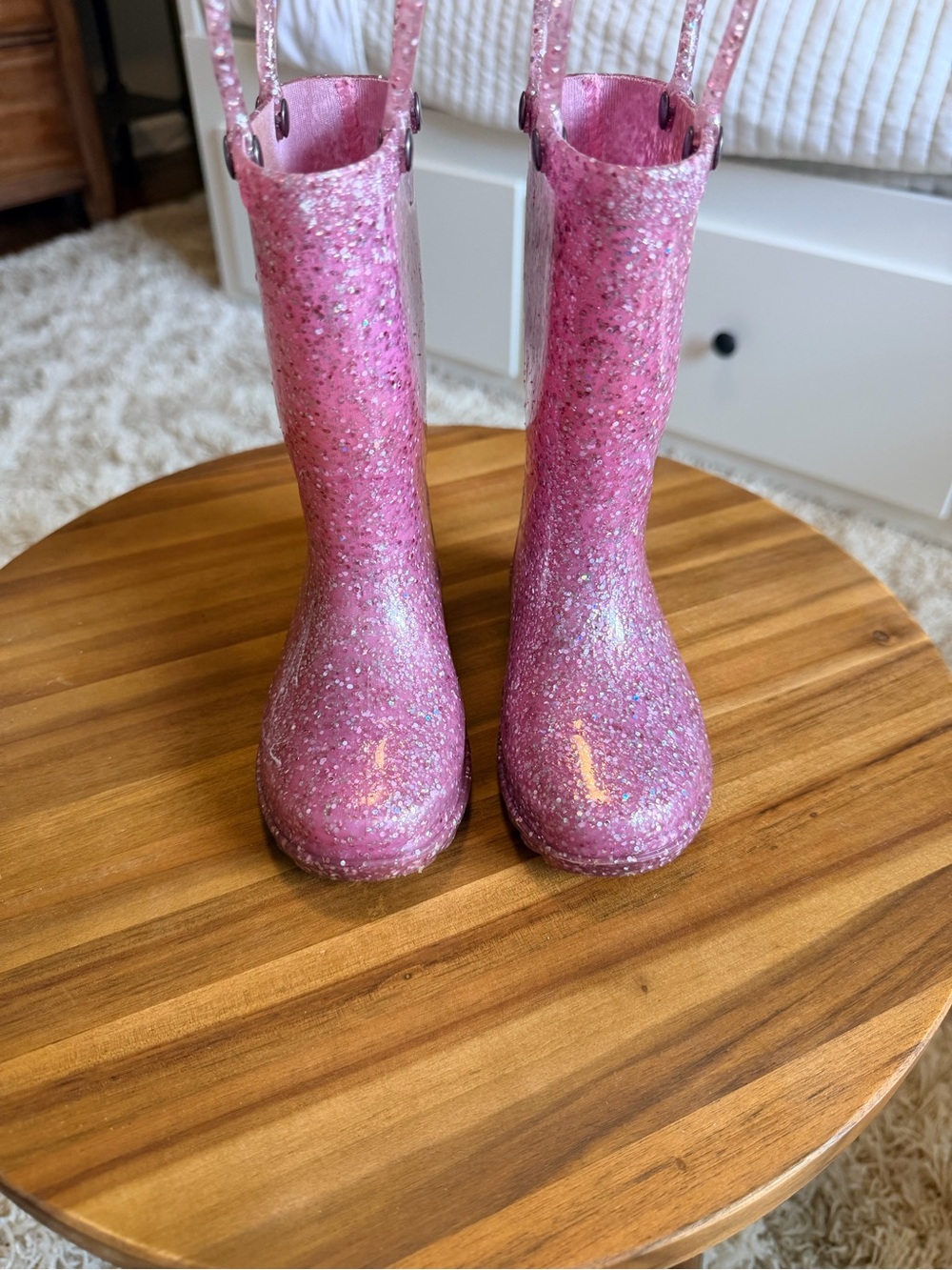 Western chief toddler size 7 light up.  Pink Glitter - Sparkle rain boots